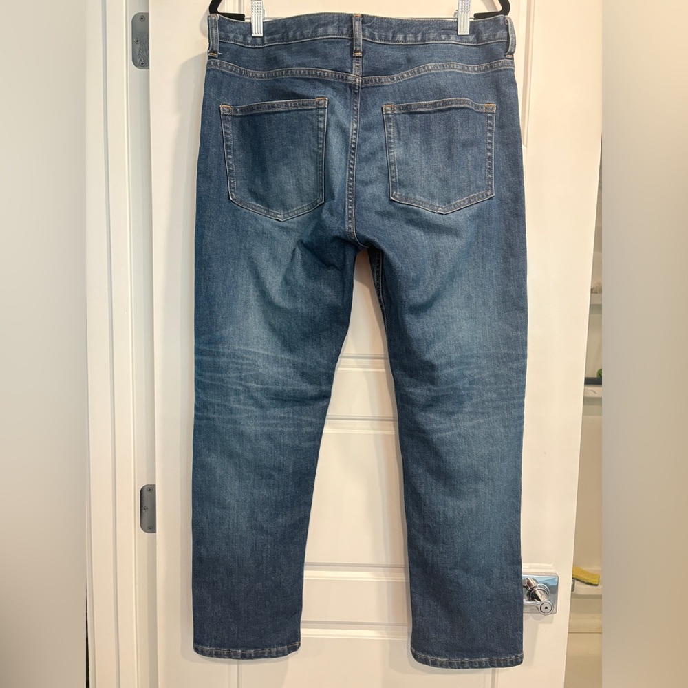 Everlane Mid Rise Straight Denim Jeans Womans 32 Regular Clean Classic Everyday - Picture 2 of 7